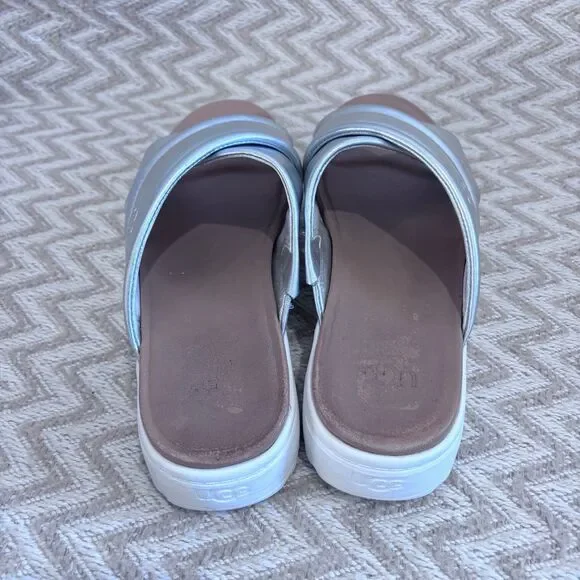 UGG Zayne Crossband Metallic Leather Platform Sandals - Picture 6 of 9